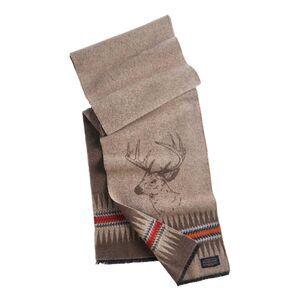 2648 Sawtooth Buck Wool Scarf, Taupe Brown
